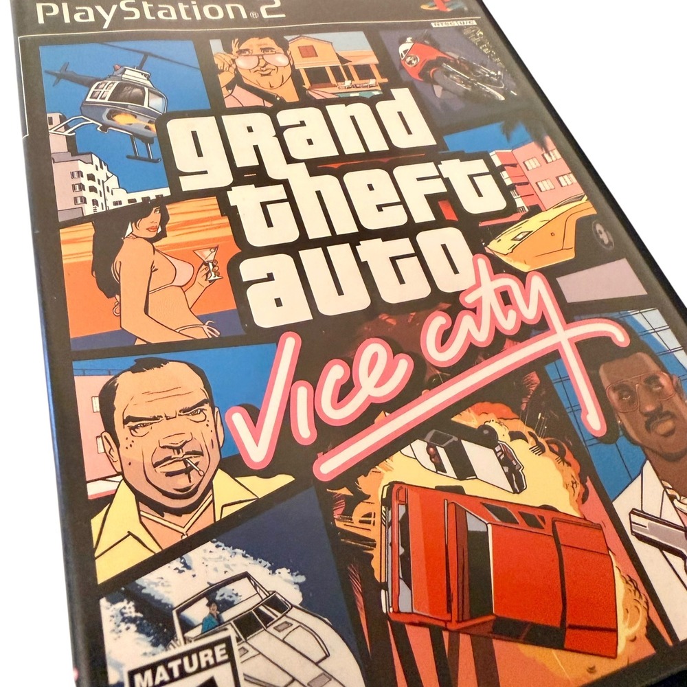 Rockstar Grand Theft Auto Vice City PS2 Video Game with Manual Poster CIB Used
